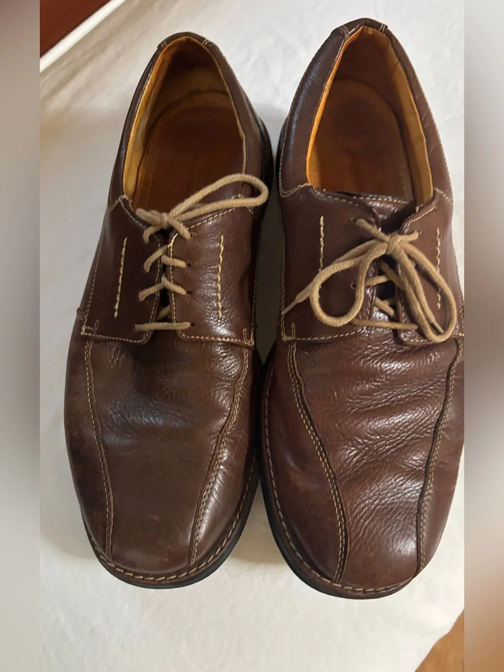 Sandro Moscoloni Men’s 11.5 D Brown Leather Split Toe Lace Up Oxford Shoes